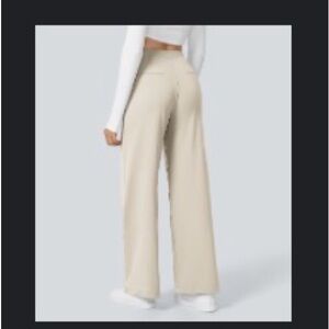 Halara Flex DayStretch High Waisted Pocket Straight Leg Work Pants XL - Oat Milk